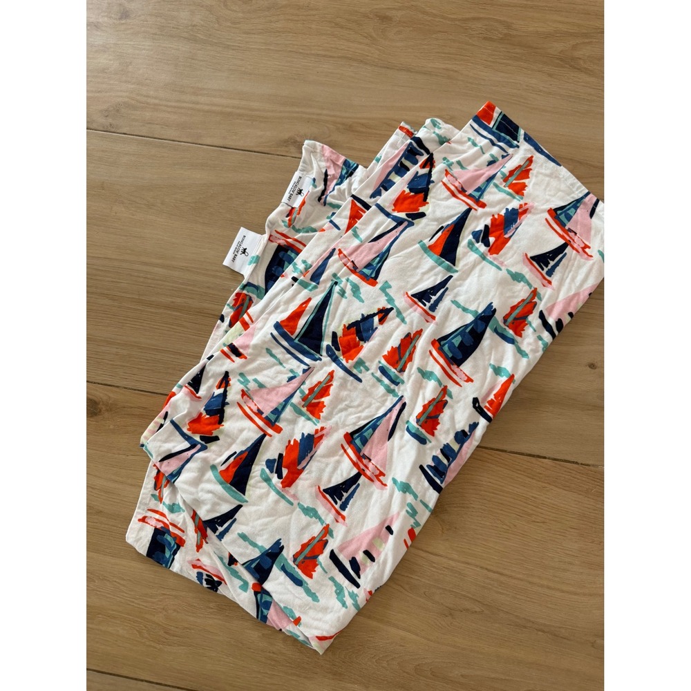 Bungalow Baby Palm Beach Sailboat Bamboo Viscose Swaddle Blanket Nautical Print
